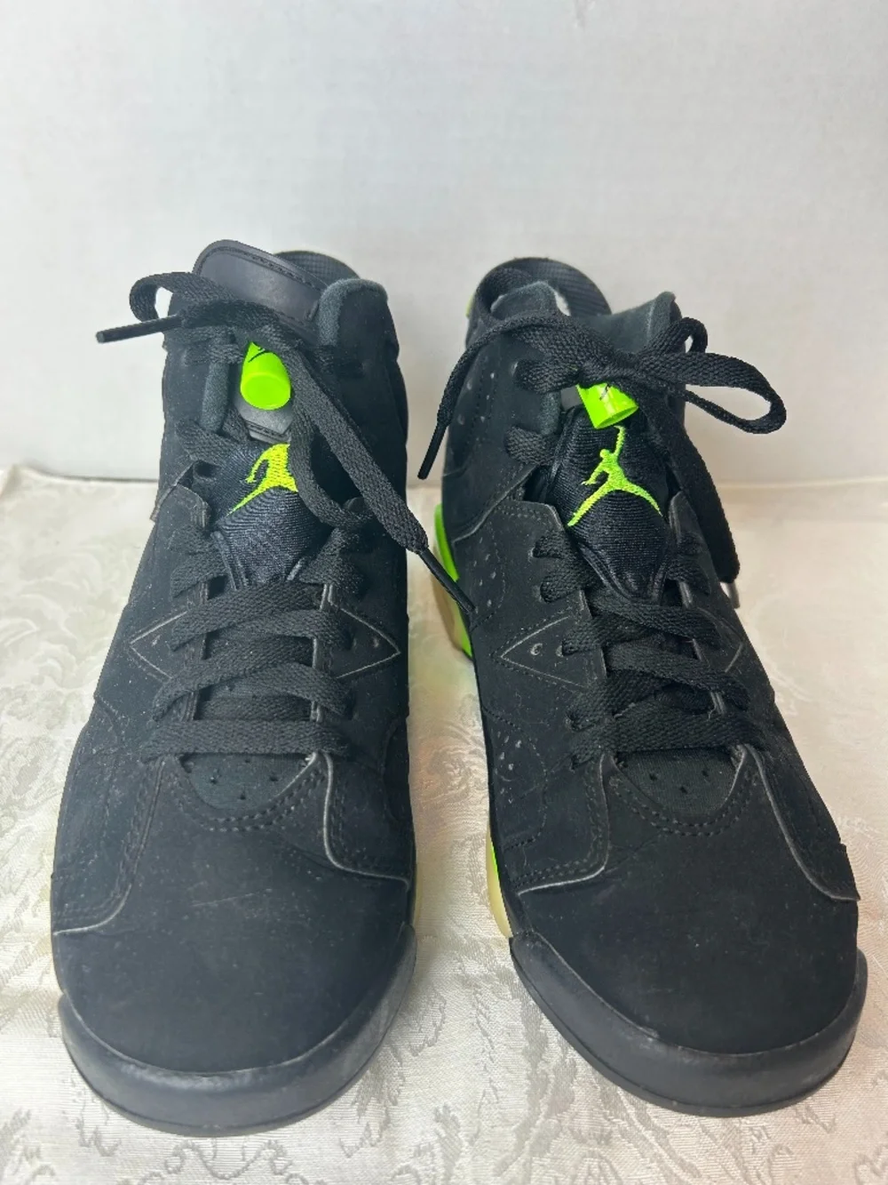 Nike Air Jordan 6 retro Sz 4.5 Electric Green/ Black 2021 Rubber Shoes Y2K